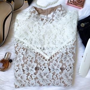 Wayf Greyson Lace Short Sleeve Top